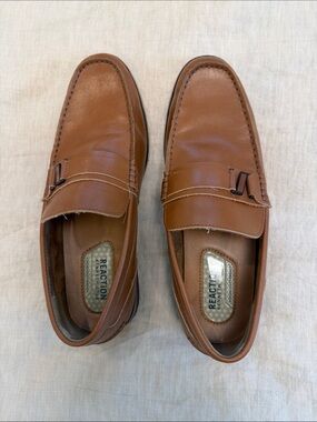 Kenneth Cole Reaction Cognac Brown Leather Loafers
